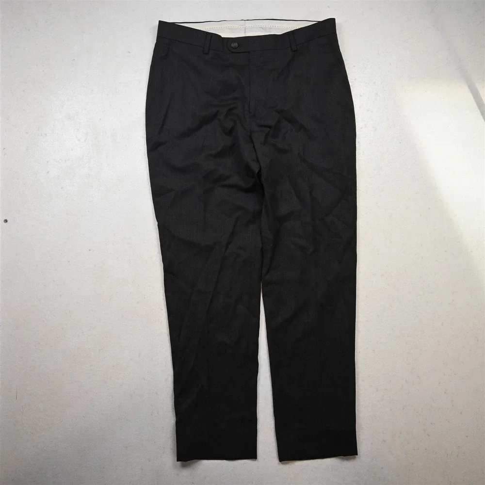 Joseph Abboud 33x30 Gray 100% Wool‎ Flat Front Straight Dress Mens Pants